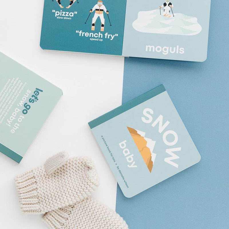 Snow Baby board book pages with mittens