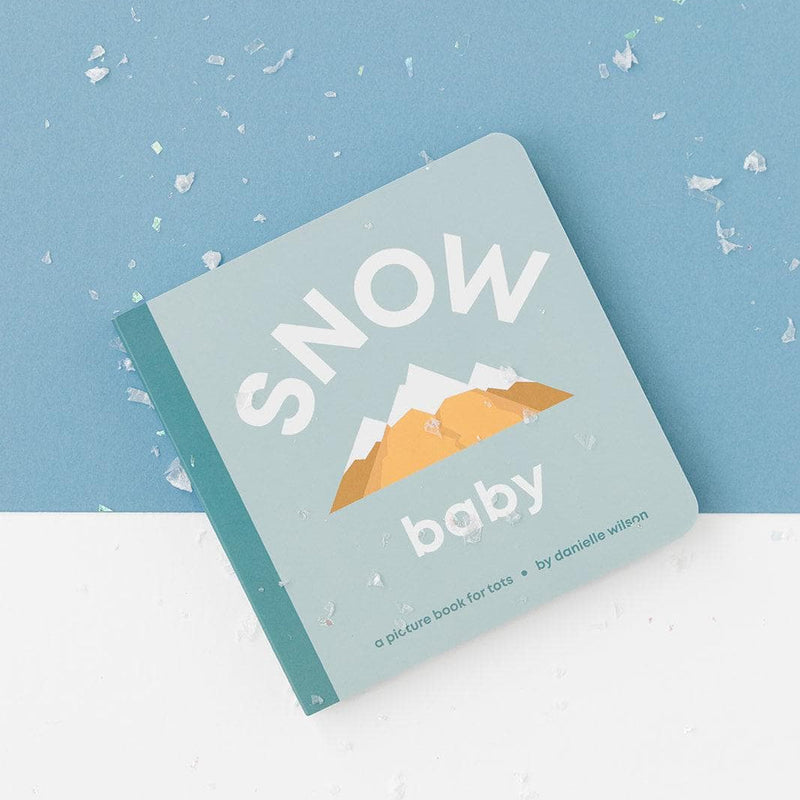 Snow Baby board book on a snowy blue background