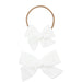 Velvet - Ivory Bow Headband on white background