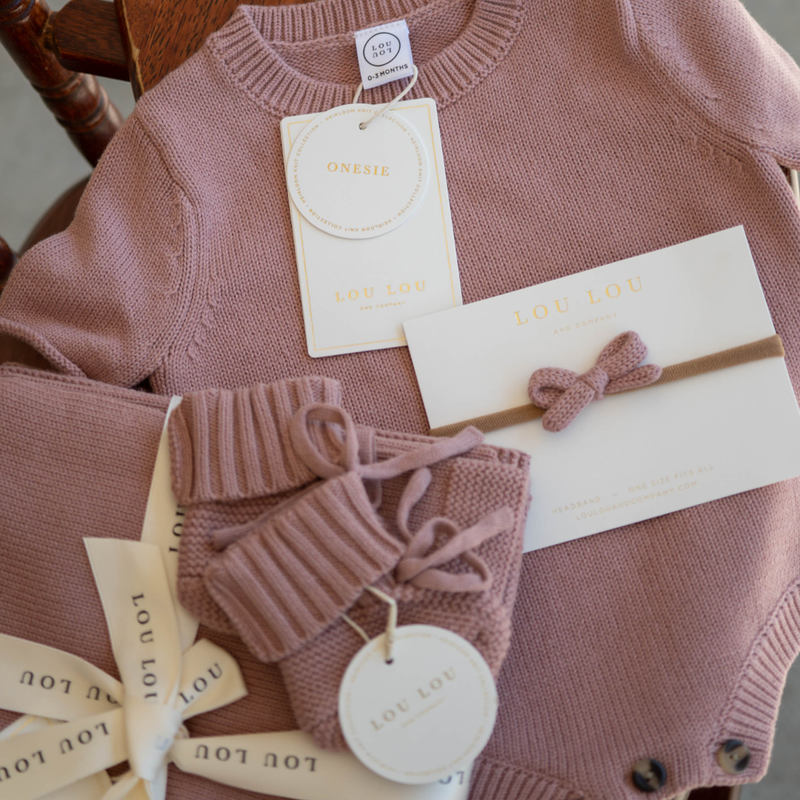 Lou Lou & Co. | Newborn Knit Onesie | Mauve