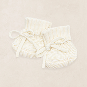 ivory knit baby booties