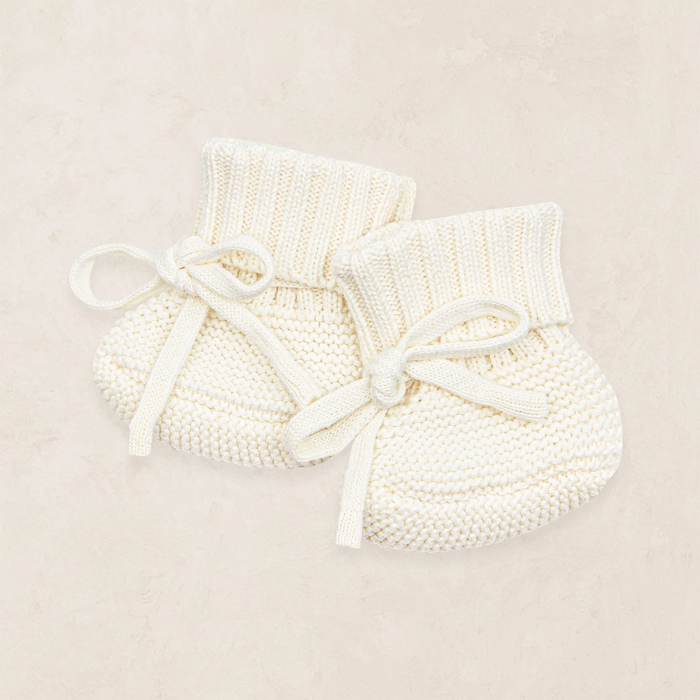 ivory knit baby booties