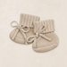 tan knit baby booties