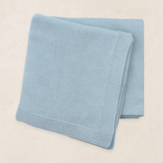 dusty blue knit baby blanket