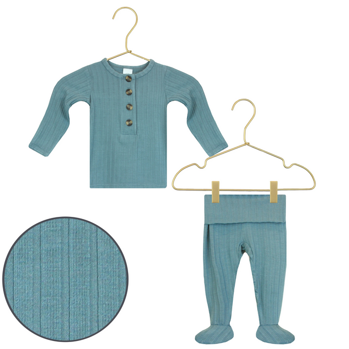 Lou Lou & Co. | Ribbed Top + Bottoms Newborn Set | Duke