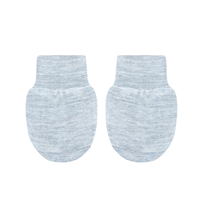 light blue newborn baby mittens