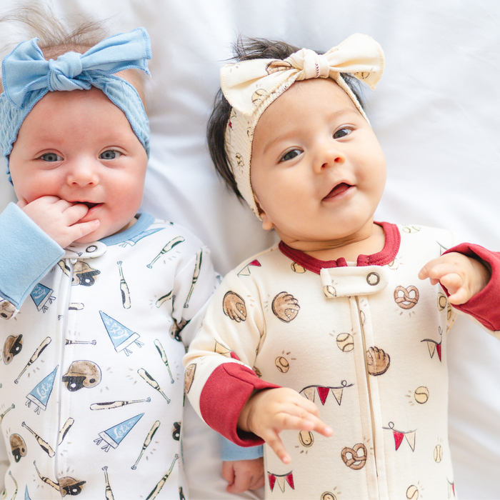 L'ovedbaby | Organic Cuffed Zipper Footie | Game Day