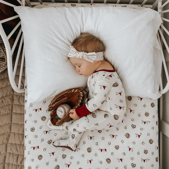 L'ovedbaby | Organic Cuffed Zipper Footie | Game Day