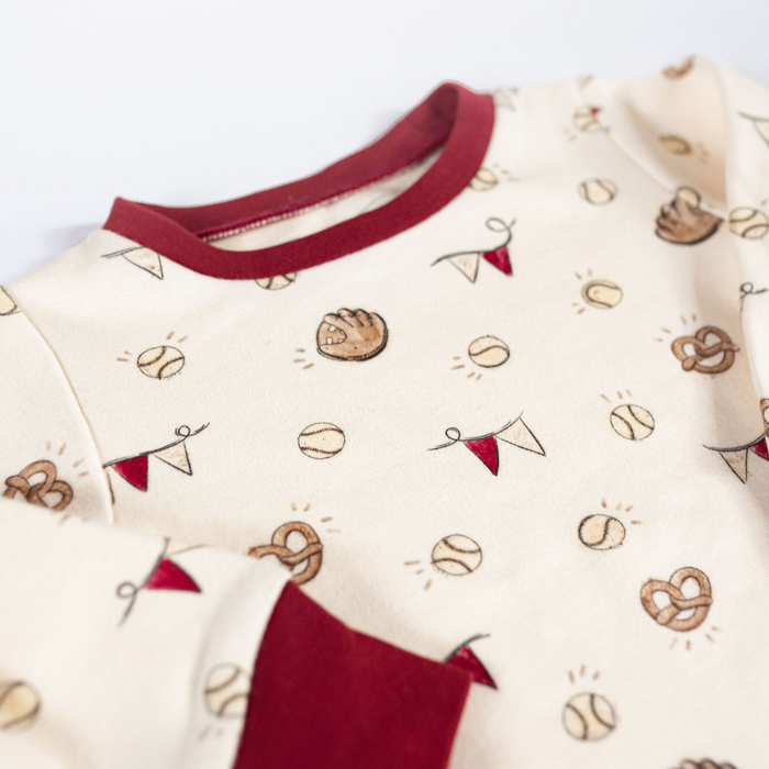 L'ovedbaby | Organic Cuffed Zipper Footie | Game Day