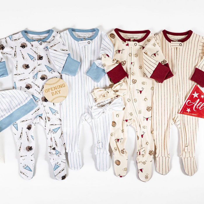 L'ovedbaby | Organic Cuffed Zipper Footie | Game Day
