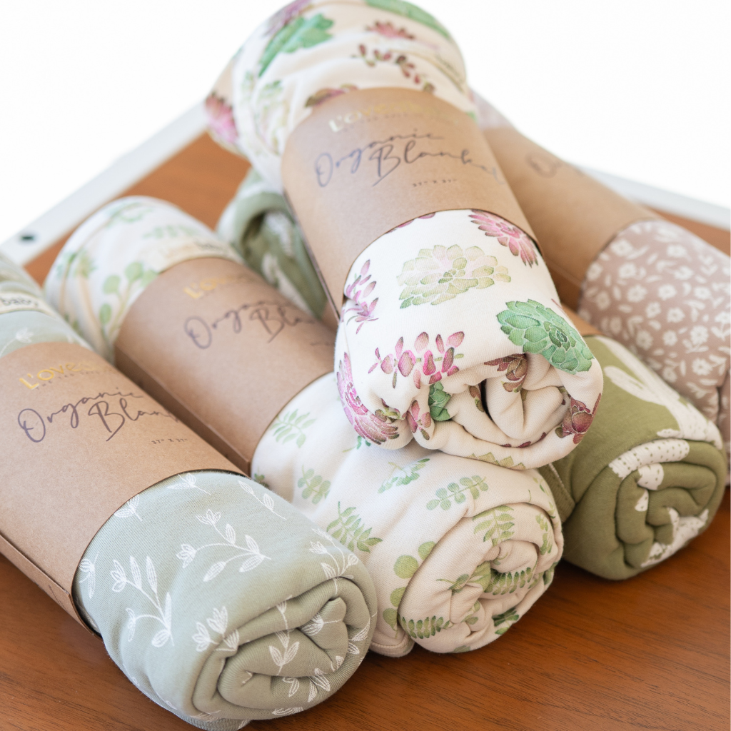 loved baby organic cotton baby receiving blankets succulent collection