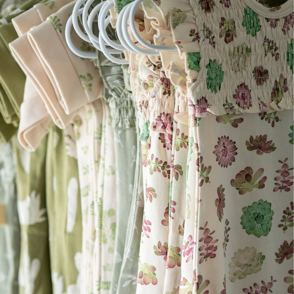 Flora Collection by L'ovedbaby – organic cotton baby clothes with cactus, succulent, and floral prints for babies toddlers