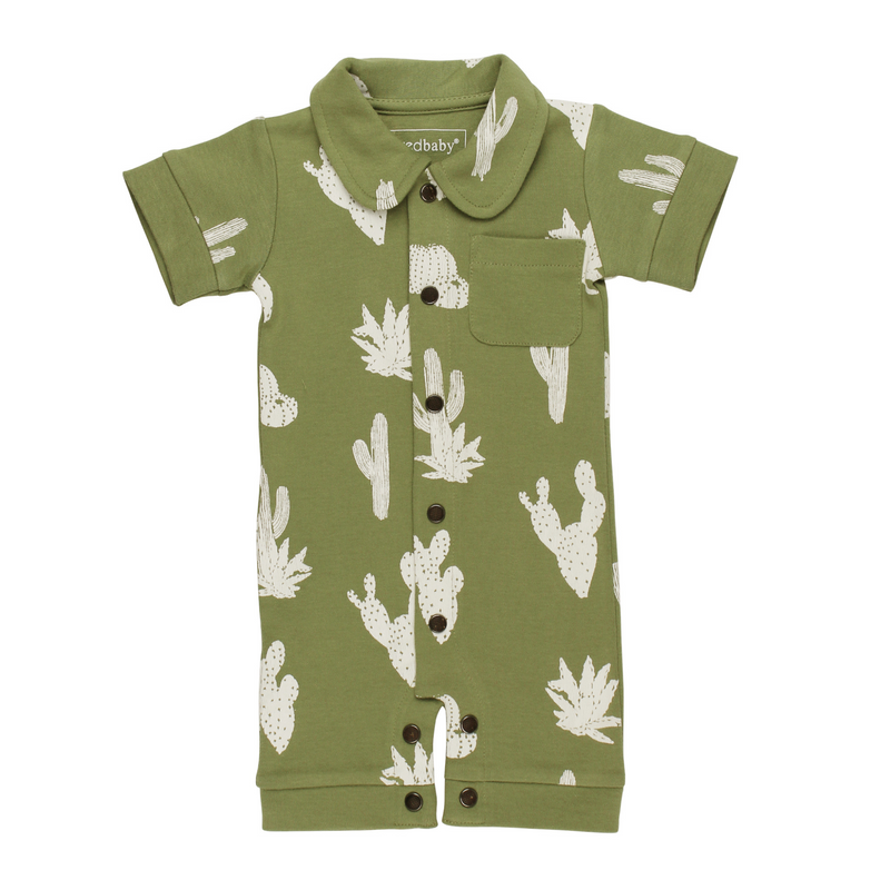 L'ovedbaby | Organic S/Sleeve Coverall | Sage Cactus