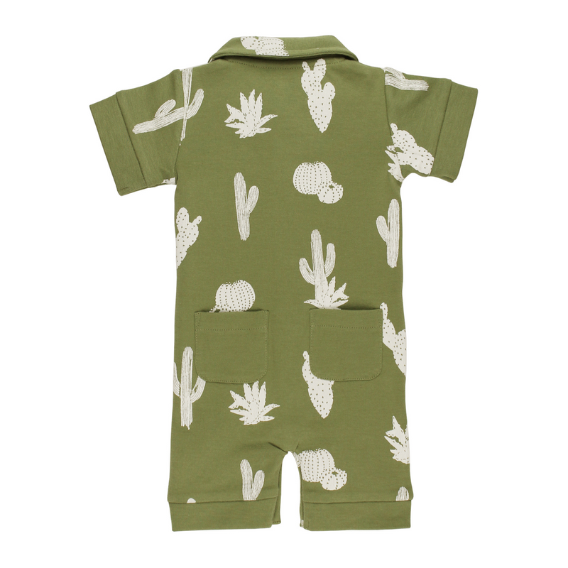 L'ovedbaby | Organic S/Sleeve Coverall | Sage Cactus