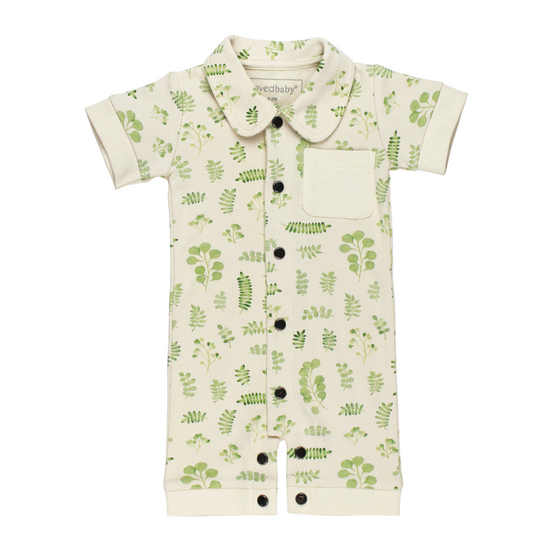 L'ovedbaby | Organic S/Sleeve Coverall | Stone Botanica