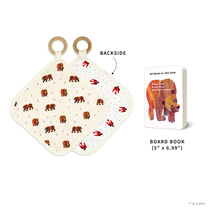 L'oved Baby | Teething Ring & Book Bundle (Box Set) | Brown Bear