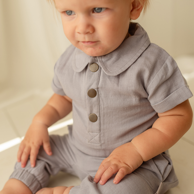 L'ovedbaby | Organic Muslin Tee & Harem Pant Set | Blueberry