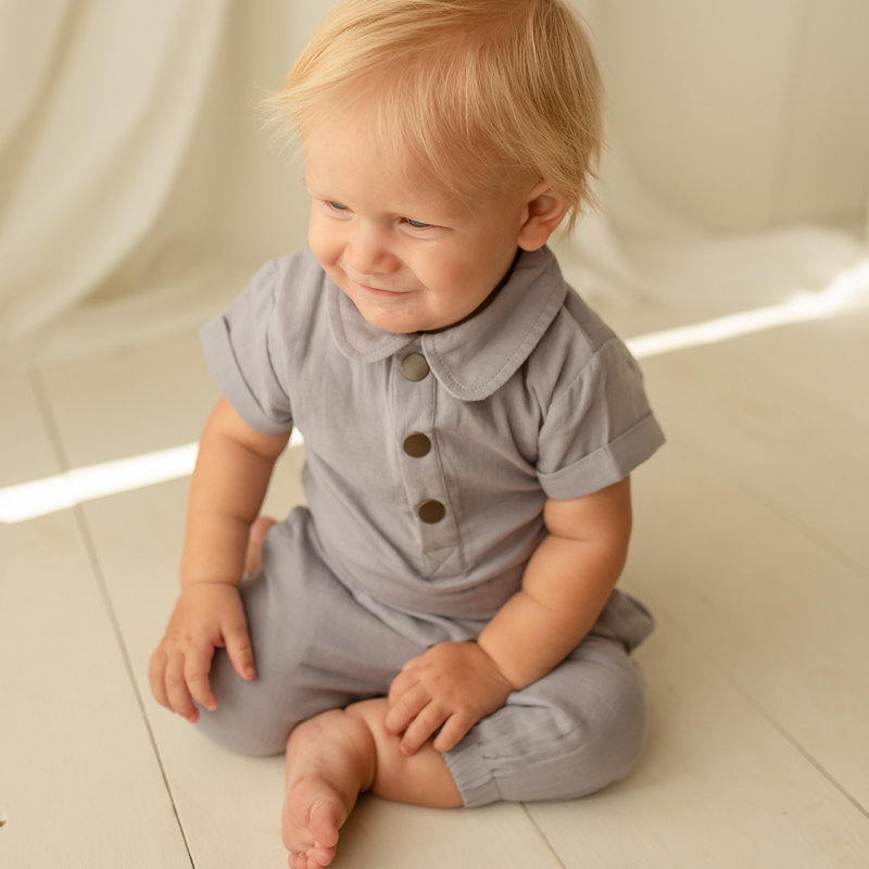 L'ovedbaby | Organic Muslin Tee & Harem Pant Set | Blueberry