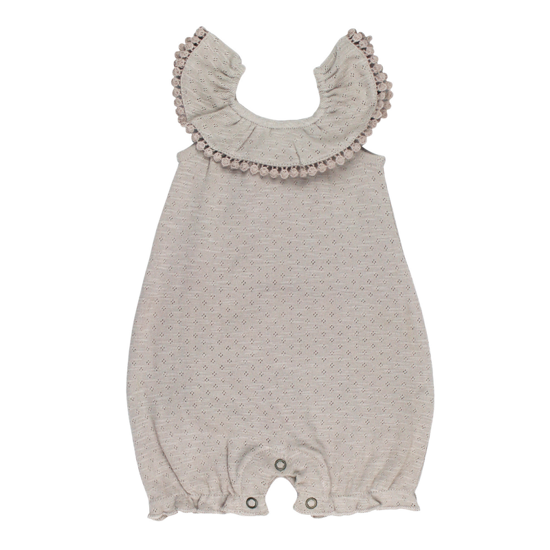 L'ovedbaby | Organic Pointelle Bubble Romper | Cloud