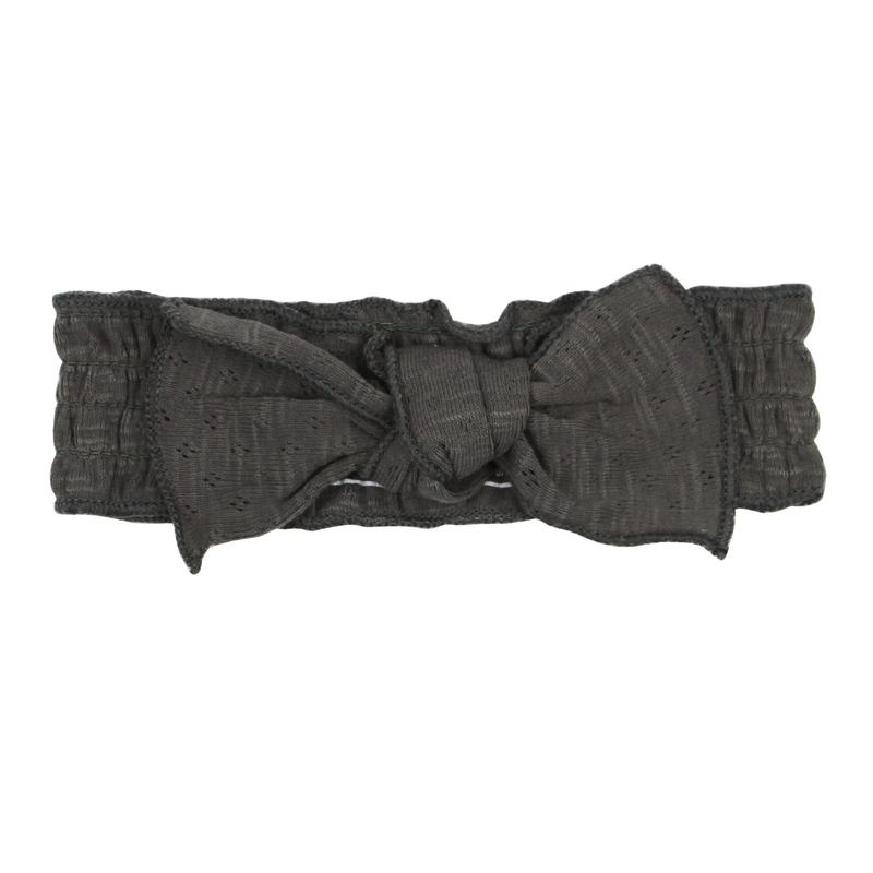 L'ovedbaby | Organic Pointelle Smocked Headband | Feather