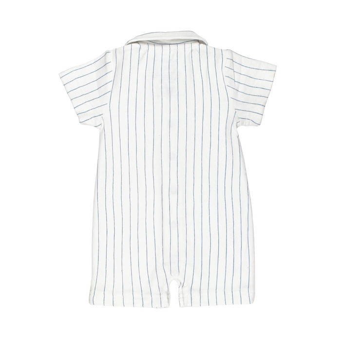 L'ovedbaby | Organic S/S Romper | Pool Pinstripe
