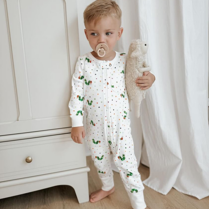 L'oved Baby | Organic Footless 2-Way Zipper Romper | The Very Hungry Caterpillar