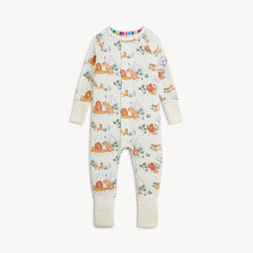Children's onesie with lion king pattern on a white background