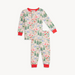 Children's pajama set with a festive pattern on a white background