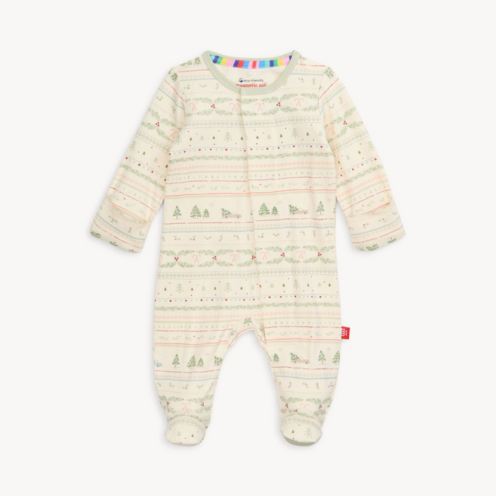 Baby onesie with a pattern on a white background