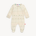 Baby onesie with a pattern on a white background