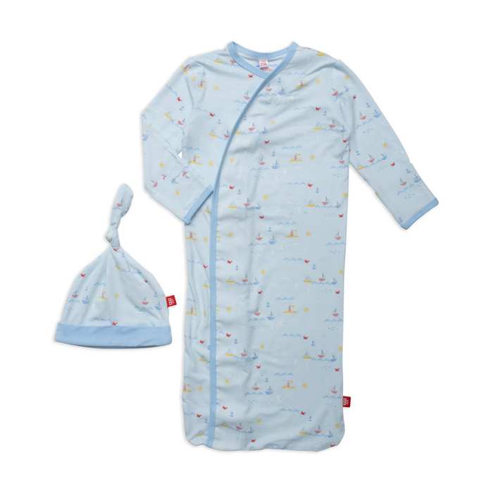 Magnetic Me Magnetic Cozy Sleeper Gown + Hat Set | Sail Ebrate Good Times