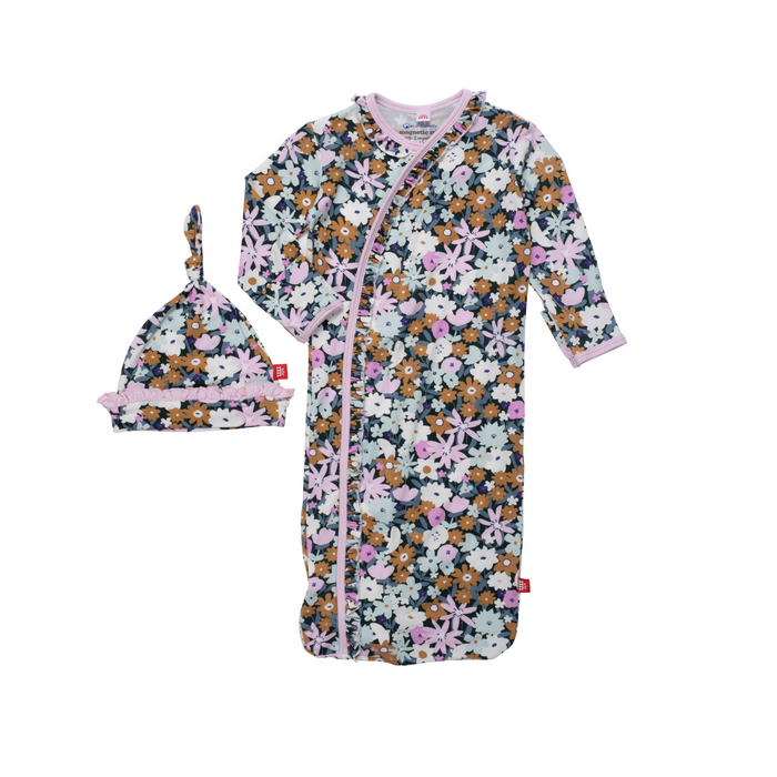 Magnetic Me Finchley Modal Magnetic Cozy Sleeper Gown + Hat Set