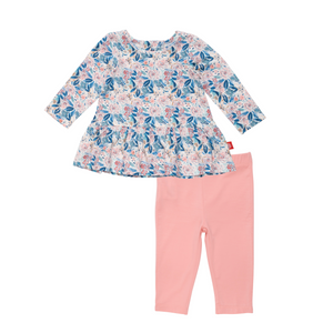 Magnetic Me Peplum Ruffle Top and Leggings | Once and Floral