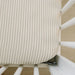 taupe stripe ribbed bamboo crib sheet on mattress corner closeup