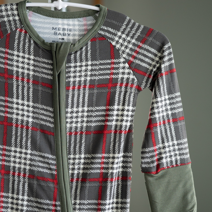 Mebie Baby | Bamboo Coverall | Green Plaid