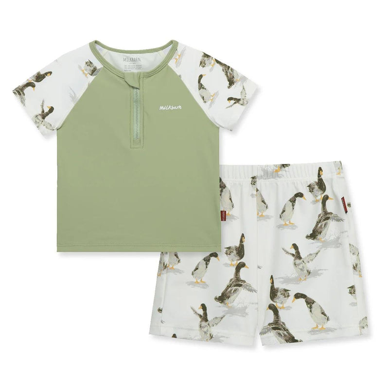 Milkbarn | Zipper Top & Swim Trunks | Duck