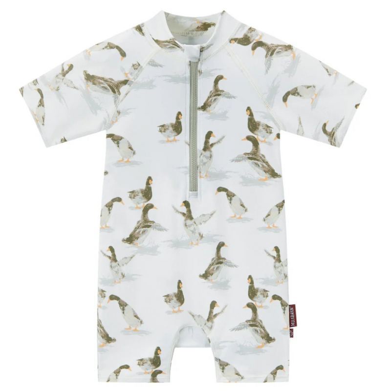 Milkbarn | Zipper Shortall Shortsleeve Swimsuit | Duck