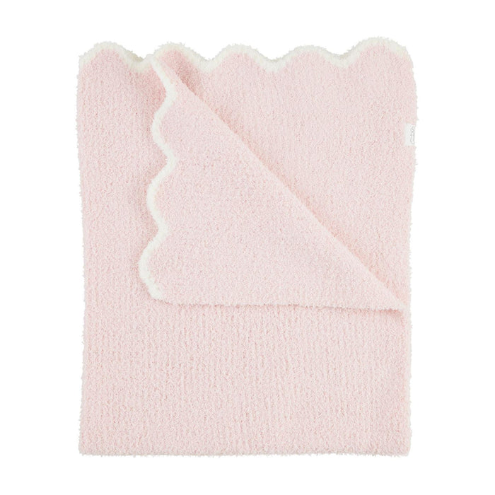 Mud Pie | Pink Scallop Chenille Blanket