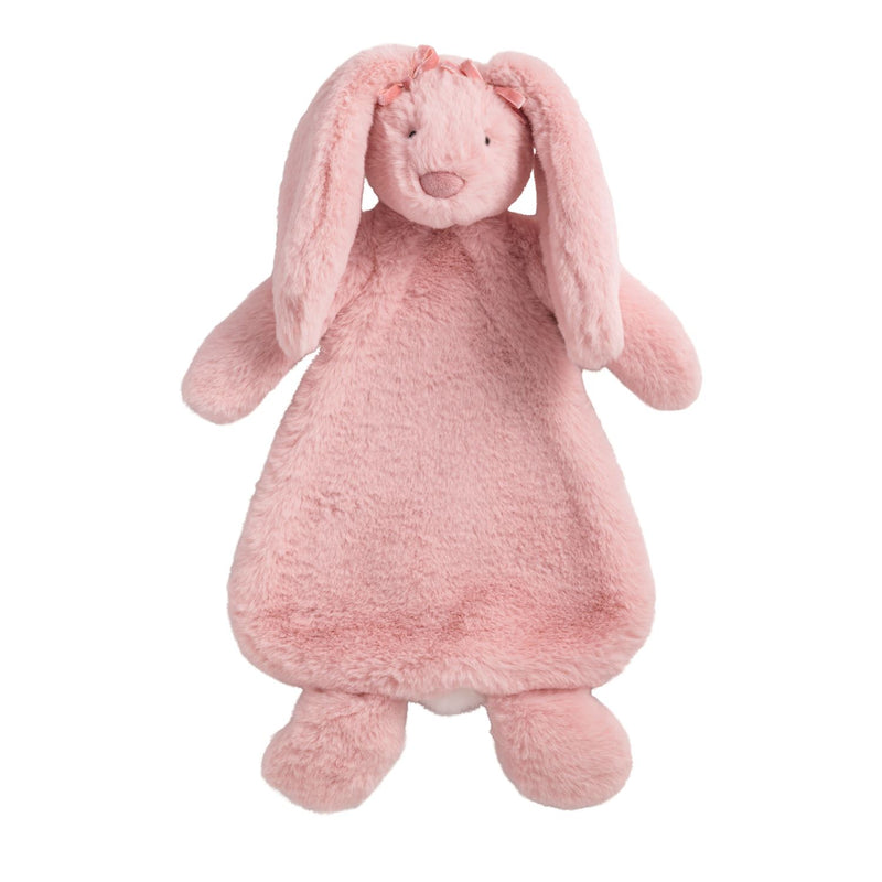 Mud Pie Bunny plush woobie lovey in pink with long floppy ears