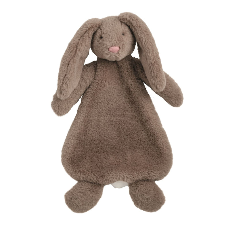 Mud Pie Bunny plush woobie lovey in taupe with long floppy ears