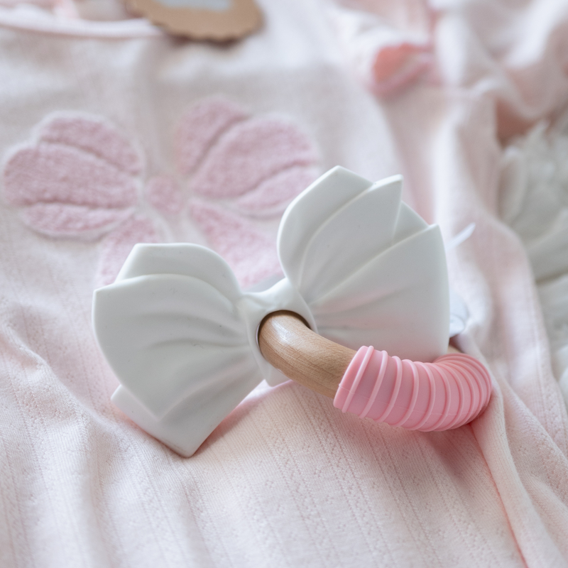 Mud Pie | Pink Ruffle Baby Sleeper with Boucle Bow