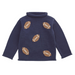 navy blue baby roll neck sweater with knitted footballs