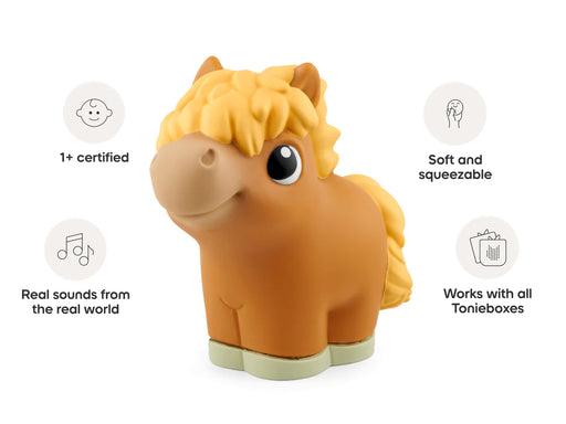 Horse soft-tonie with feature icons for soft and squeezable and easy to clean