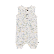 Baby romper with bunny pattern on a white background