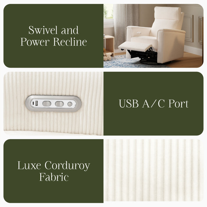 Monogram by Namesake Willa Plus Power Glider Recliner + Power Headrest