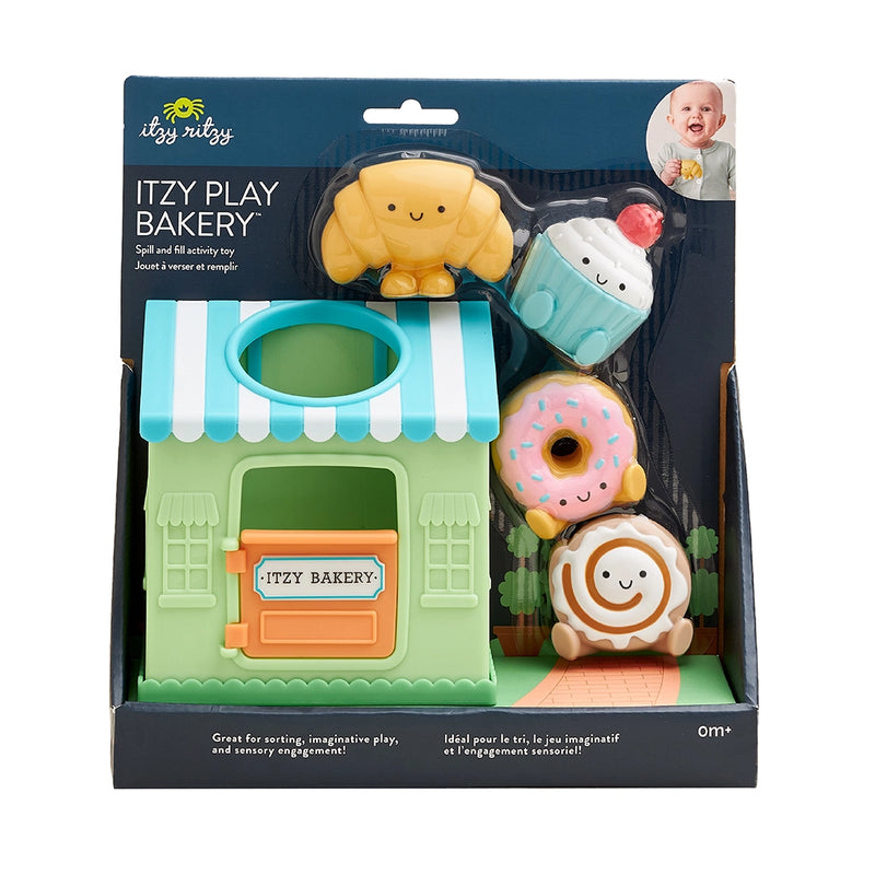 Itzy Play Bakery activity toy shown in retail packaging