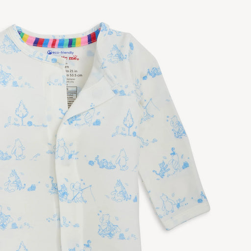 Front view of Pooh in the Woods magnetic footie with easy closures