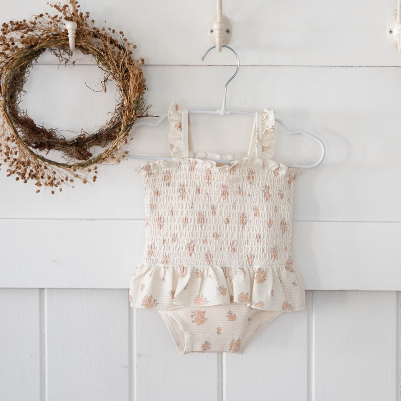 Quincy Mae | Smocked One-Piece Swimsuit | Garden Rose