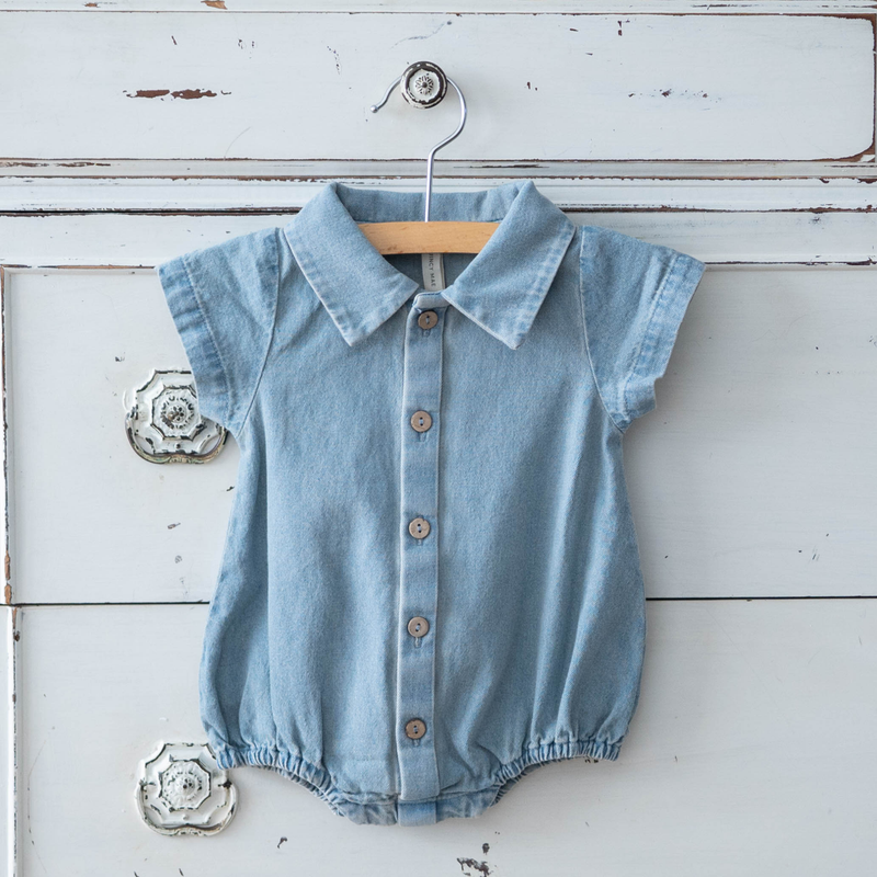 Quincy Mae | Matteo Romper | Chambray