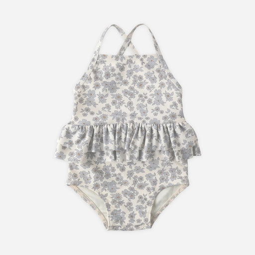 Floral-patterned swimsuit on a white background